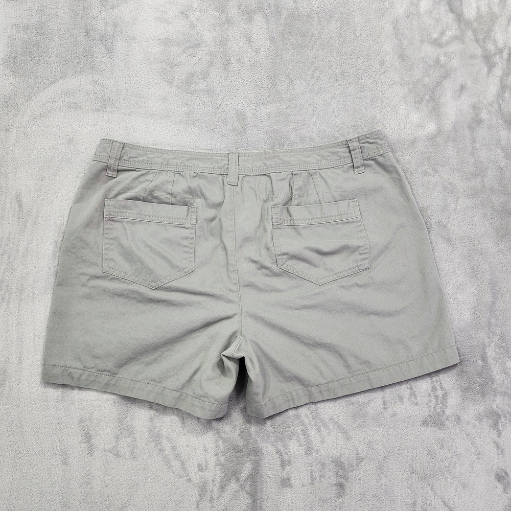 Natural Reflections Shorts Womens 16 Gray Twill Chino Mid Rise Casual Summer